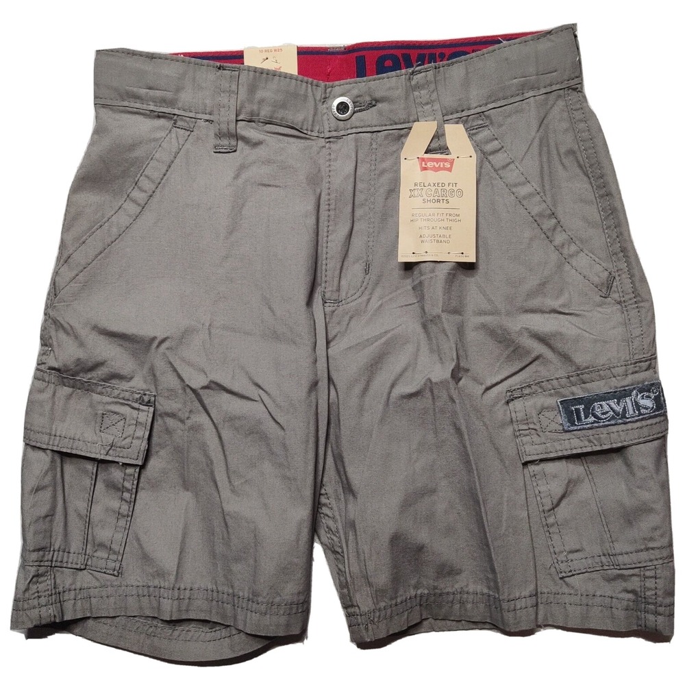LEVIS‎ XX CARGO Gray Relaxed Fit  7" Cargo Shorts - Boys Size 10 NEW